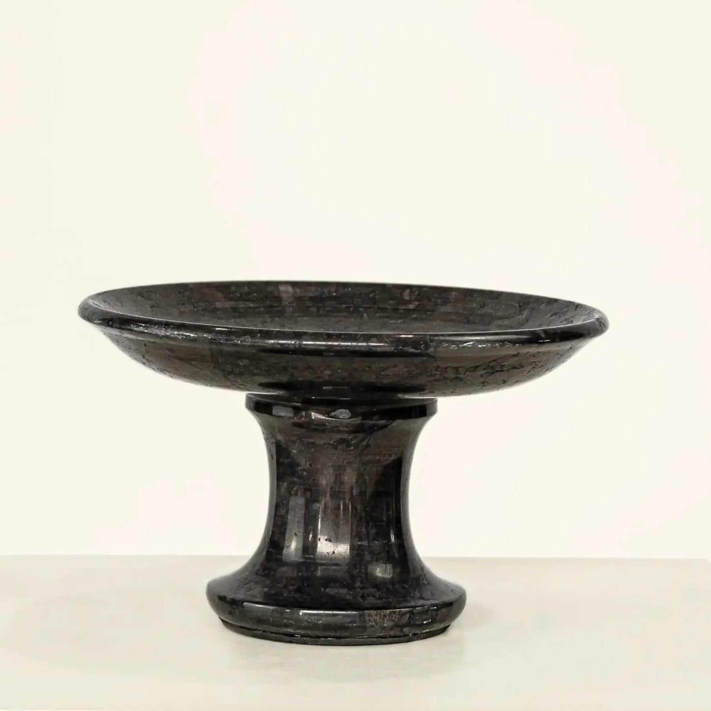 Plateau de service en marbre sur pied - Noir