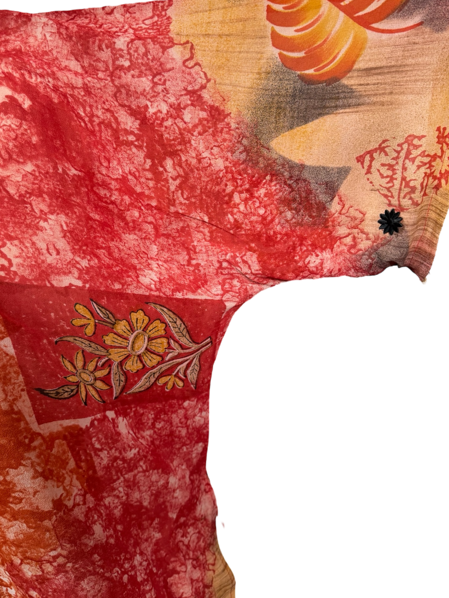 PRG7258 Sheer Avatar Pure Silk Side Slit Top