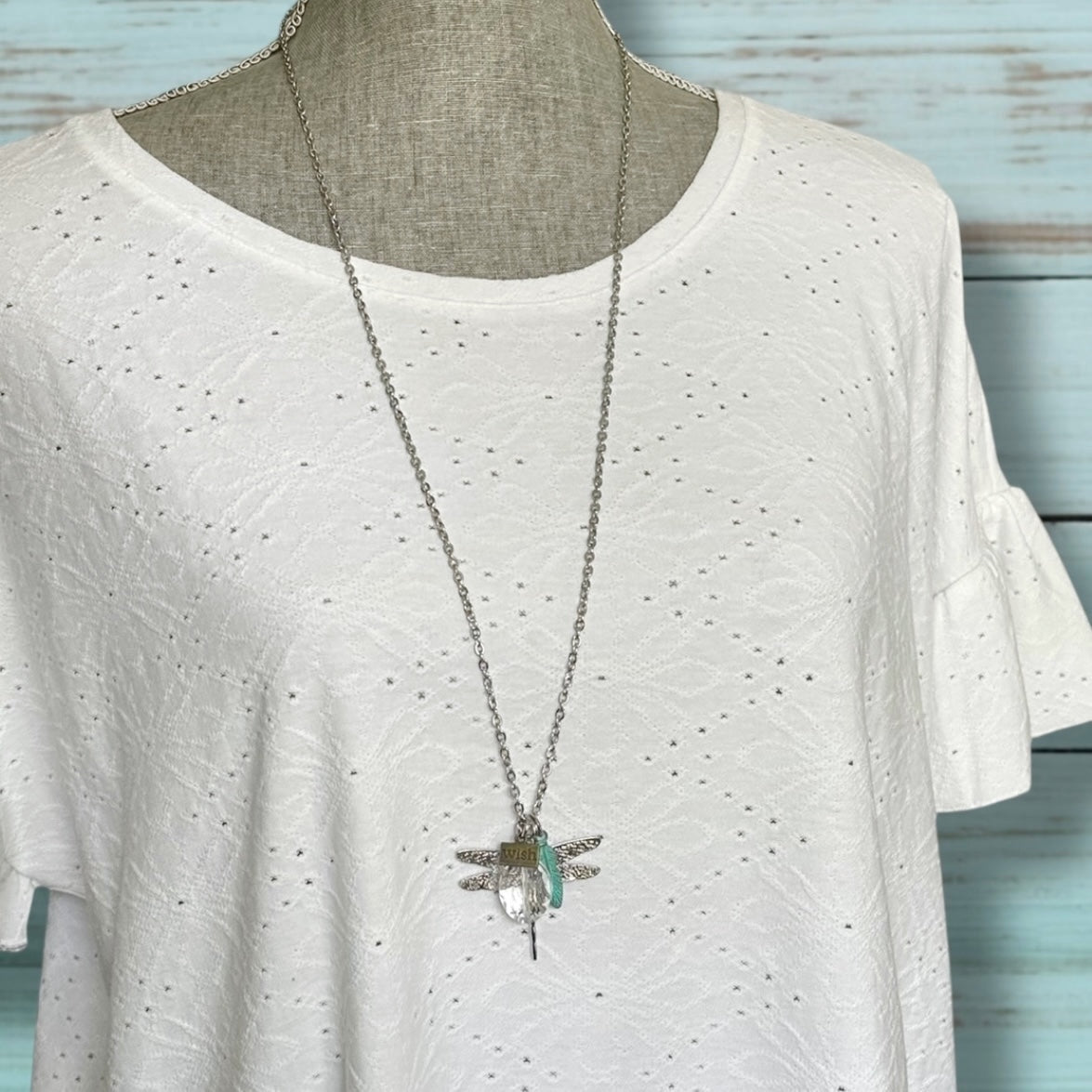 Crystal Dragonfly Wish Necklace