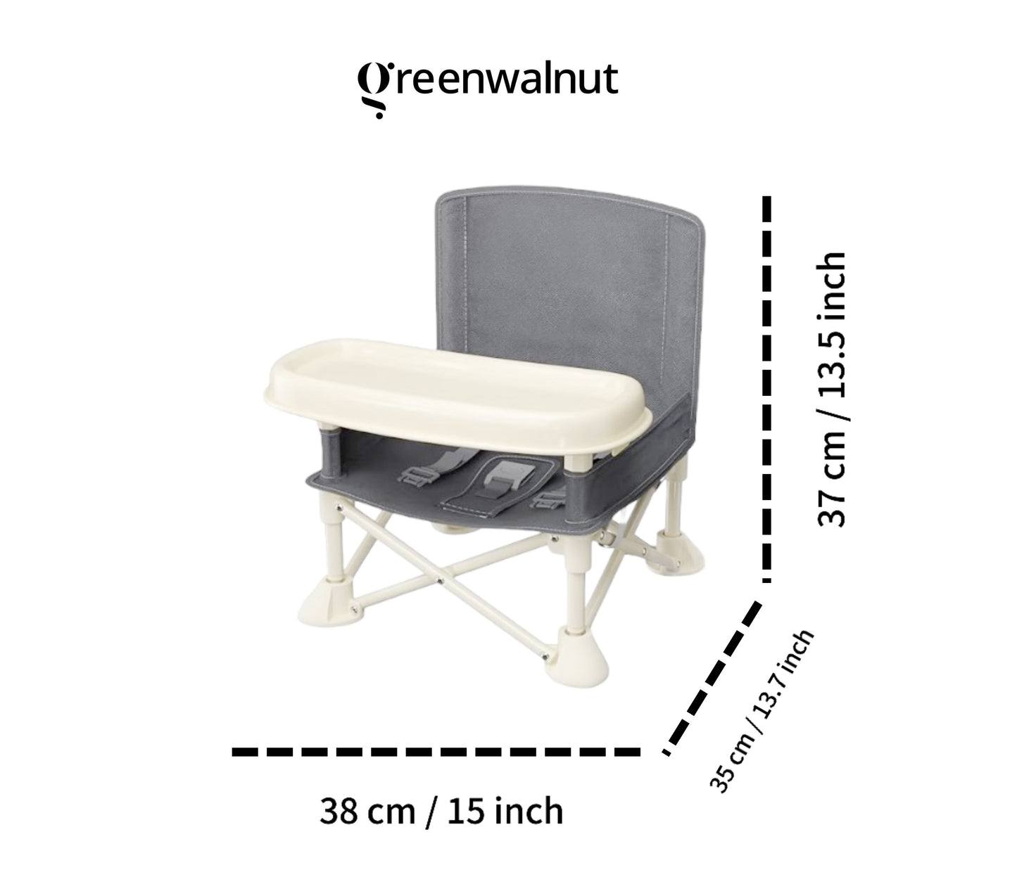 Portable Baby Chair | Camp Chair With Removable Tray (Grey)