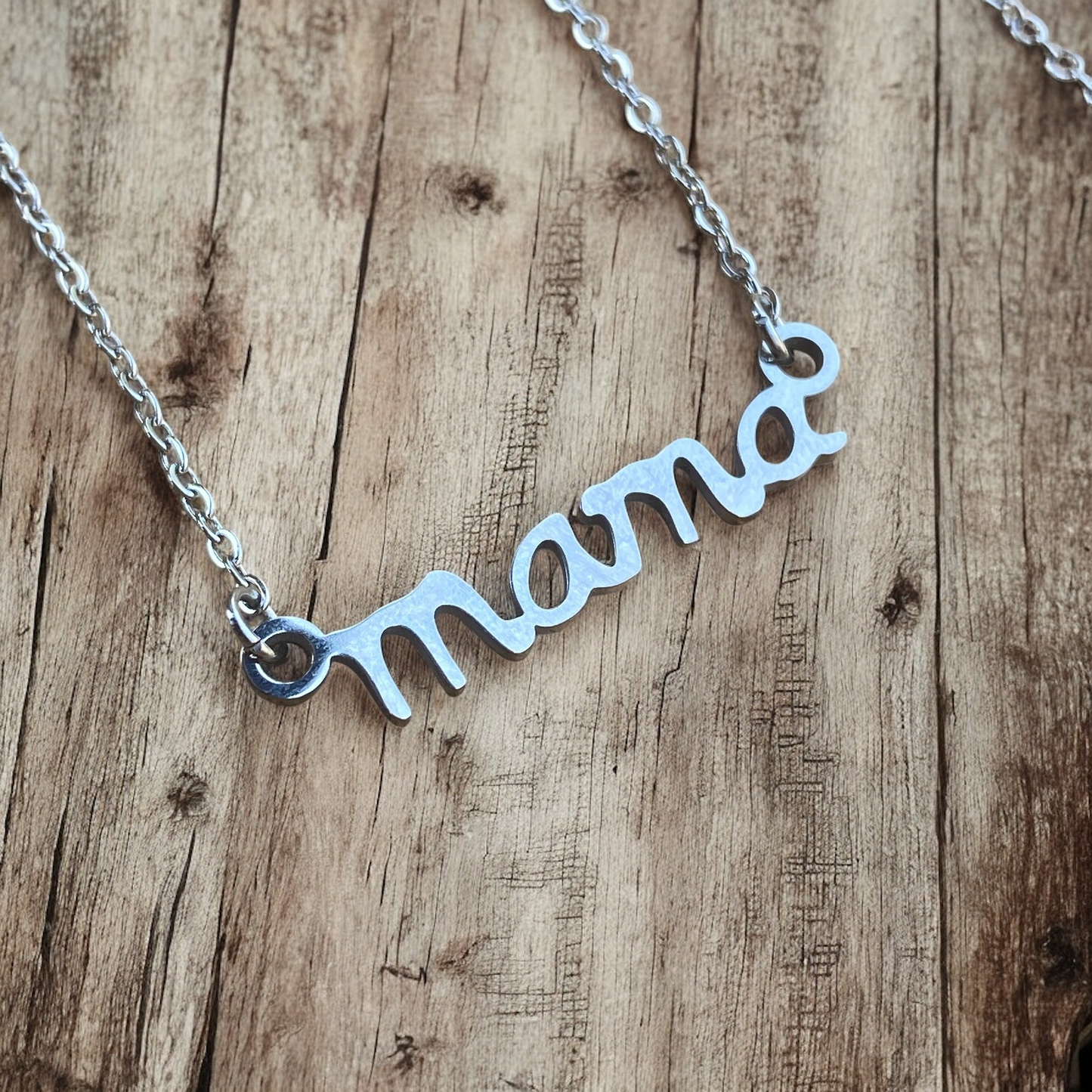 Stainless Steel Mama Necklace