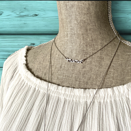 Stainless Steel Mama Necklace