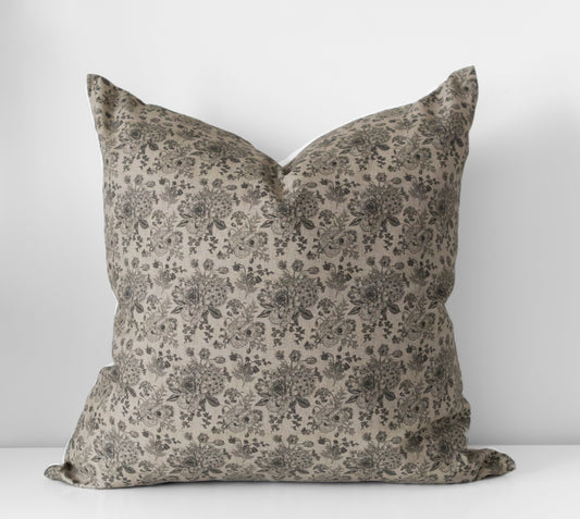 Elizabeth Pillow Cover | Neutral Vintage Style Floral Pillow Cover
