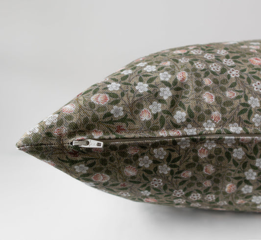 Ivy | Green Floral Pillow Cover