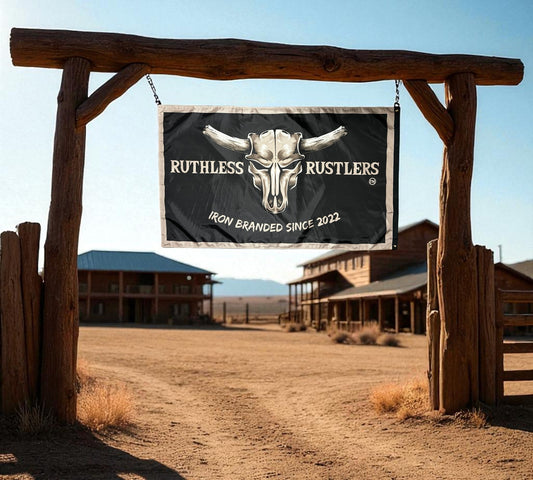 Ruthless Rustlers Iron Branded Flag