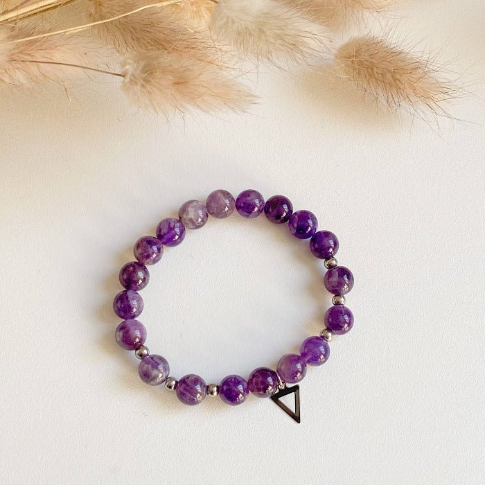 AMÉTHYSTE | Bracelet en améthyste et acier inoxydable