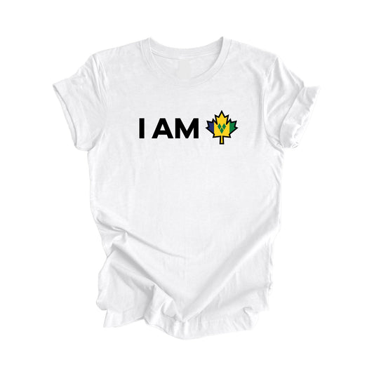 I Am Canada - Canadian Maple Leaf with Saint Vincent and the Grenadines Flag - Unisex Jersey Short Sleeve Tee