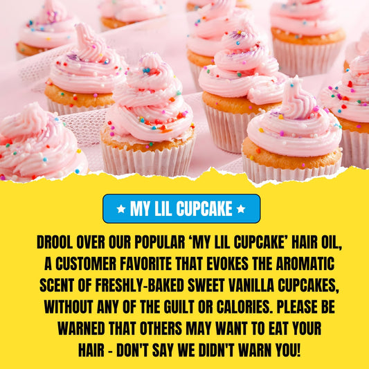 My Lil Cupcake Hair Oil (30ml) – Moisturizing Vanilla Cupcake Scent | Nourishing & Shine-Enhancing Oil