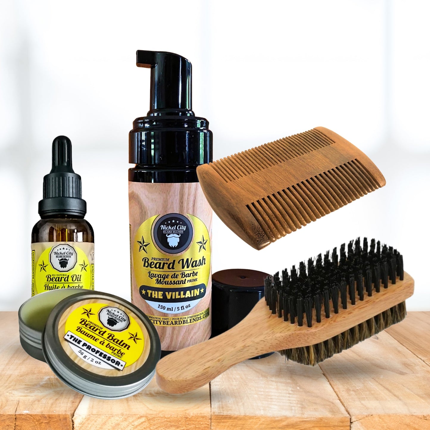 The Complete Beard Ritual Kit (5-Piece Beard Care Ritual Set: Oil, Balm, Wash, Comb & Brush) | Complete Beard Grooming Set