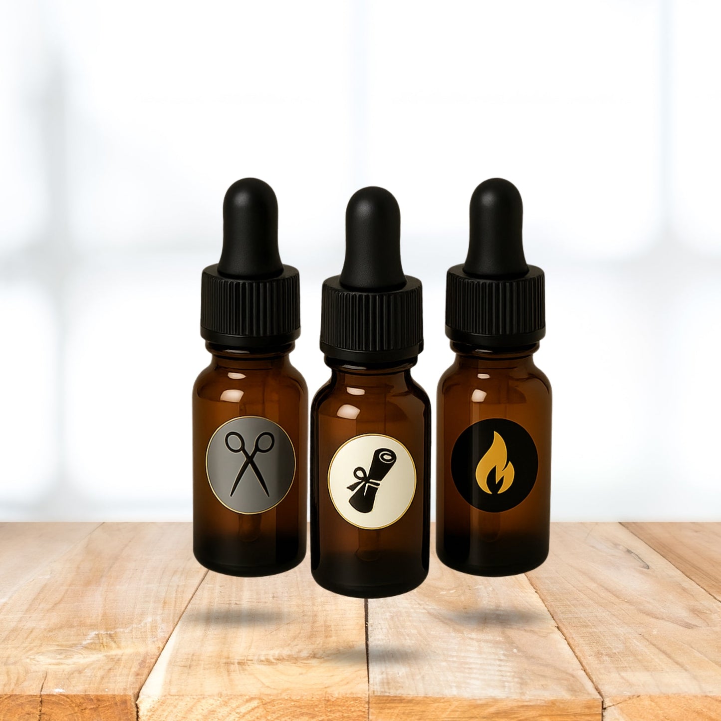 "The Order of Three" Beard Oil Discovery Set (3x5ml) | Try The Professor, The Villain & The Alchemist | Handcrafted in Canada