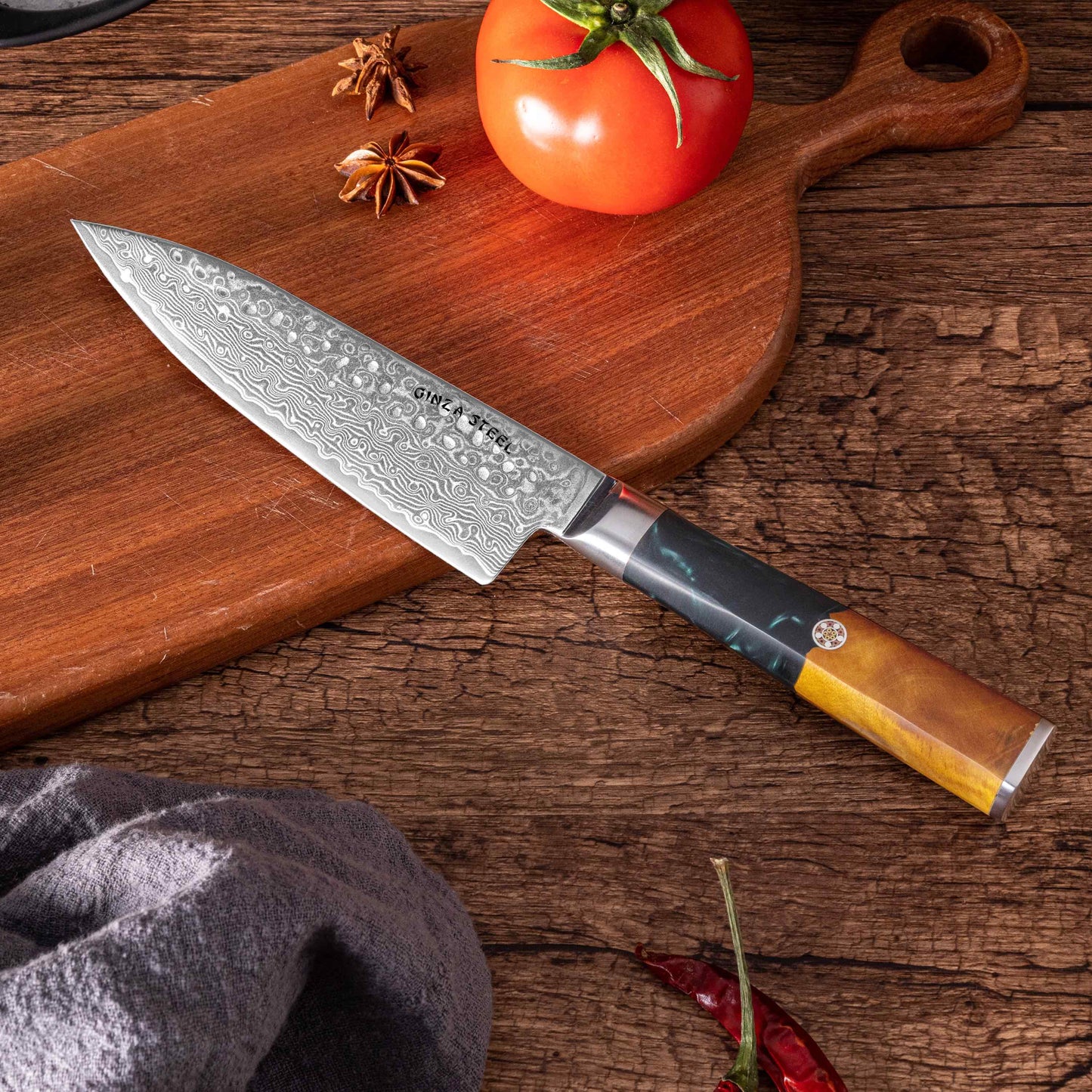 Kaze Katana | Chef Knife 6-in Damascus VG10 Steel 67 layer