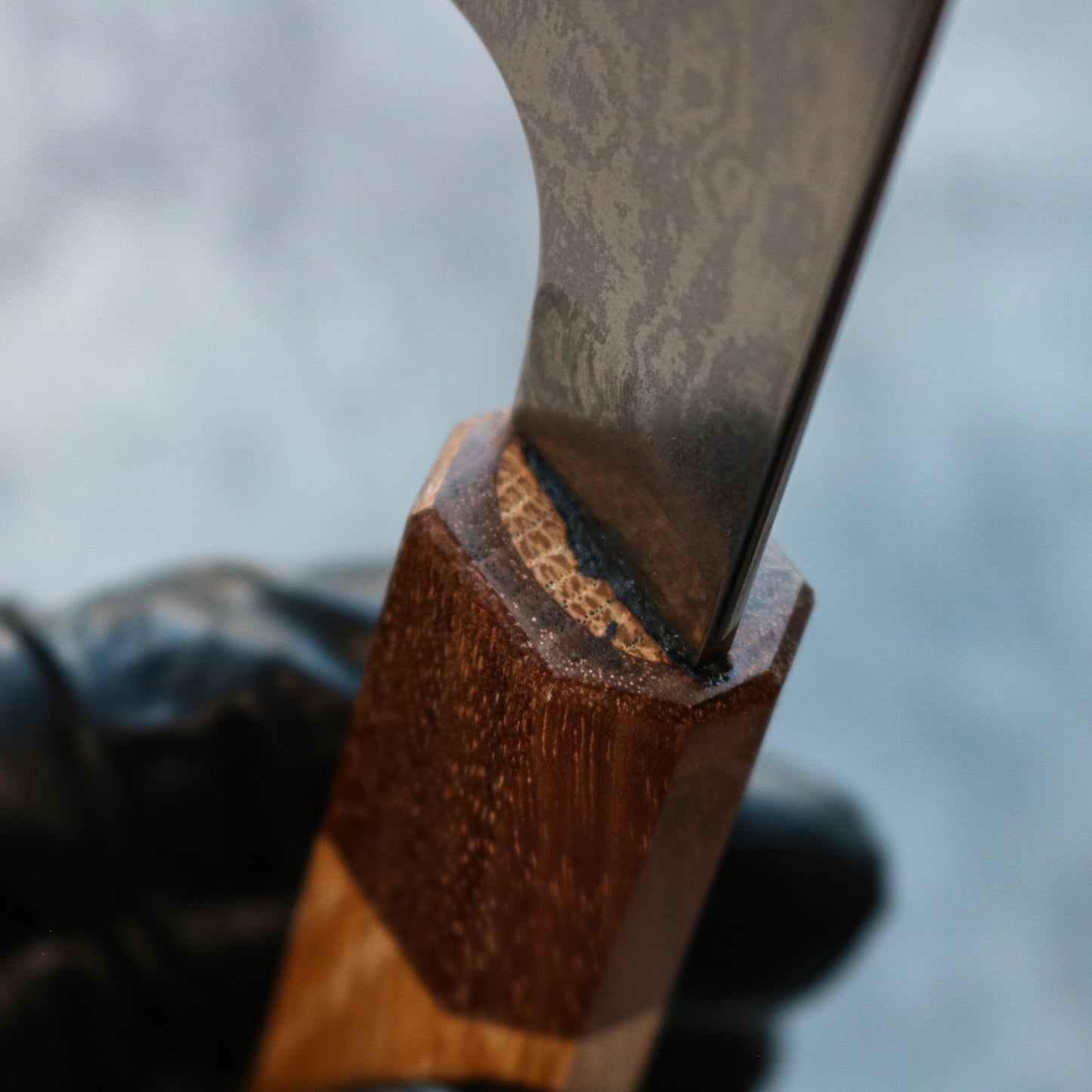 Kenshiro Hatono Ginsan Damascus Gyuto 210 mm Oak