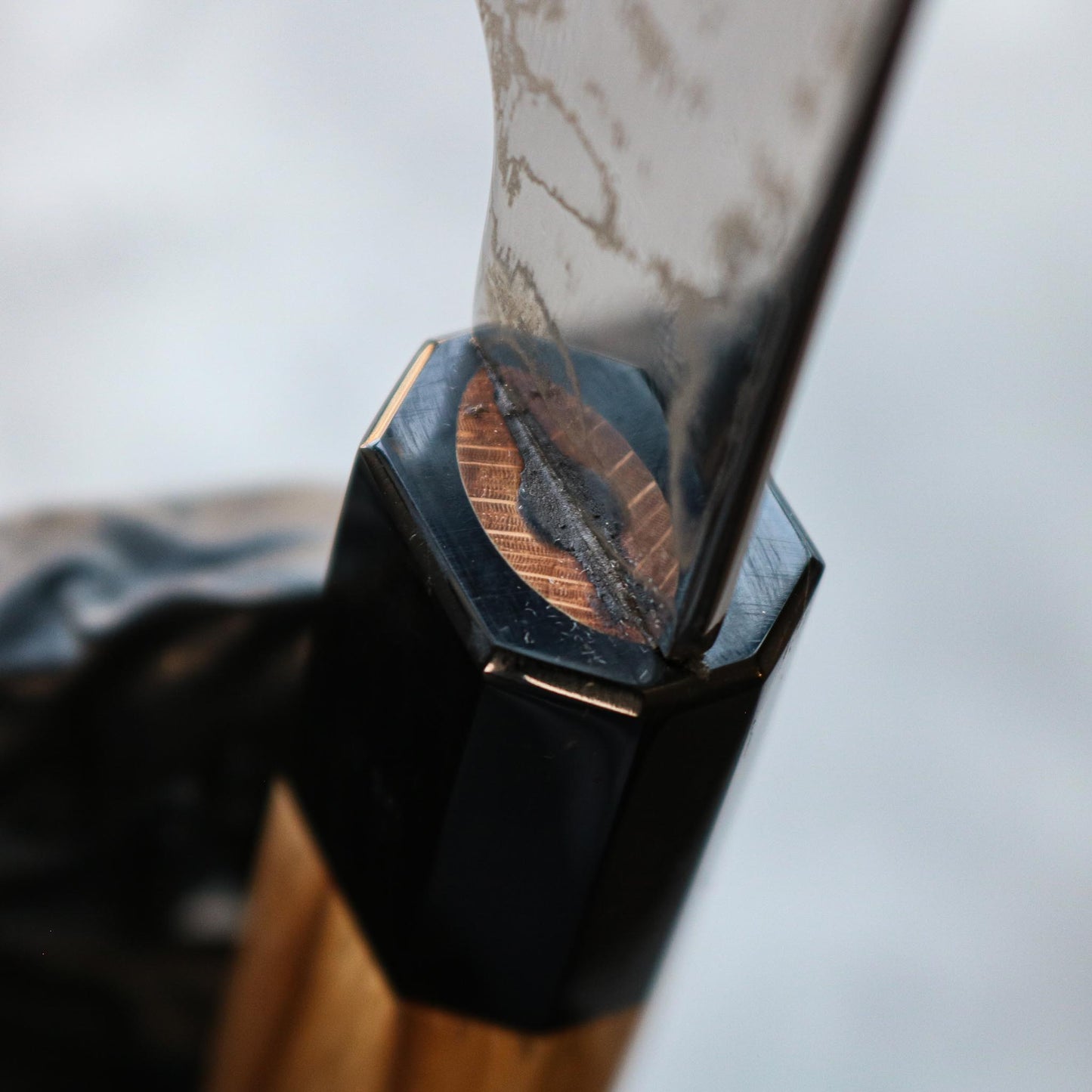 Kenshiro Hatono STRIX Damascus Gyuto 210 mm Oak