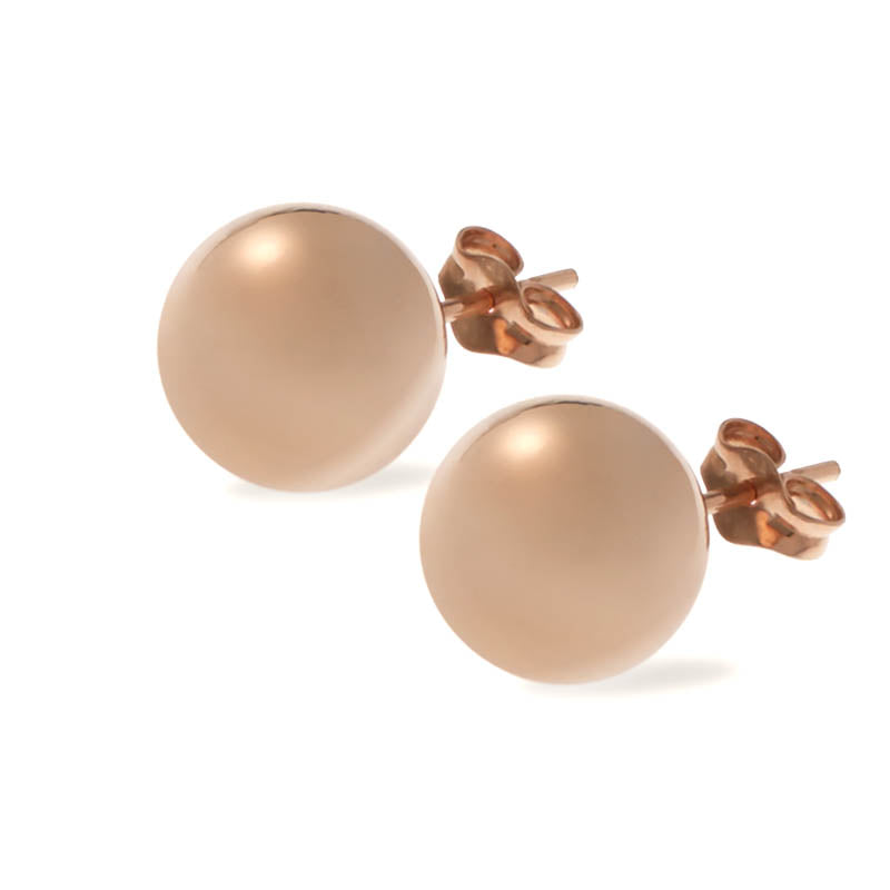 Large Rose Gold Ball Stud Earrings