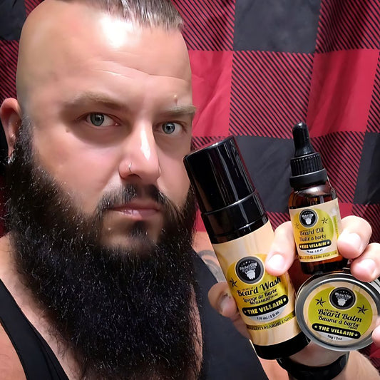 Beard Boss Trinity Bundle – The Professor (3-Piece Beard Care Set: Oil, Balm, Shampoo) | Crisp Cedarwood, Smooth Vanilla & Sweet Cigar Undertone | Dr. Chris Schneider Collaboration
