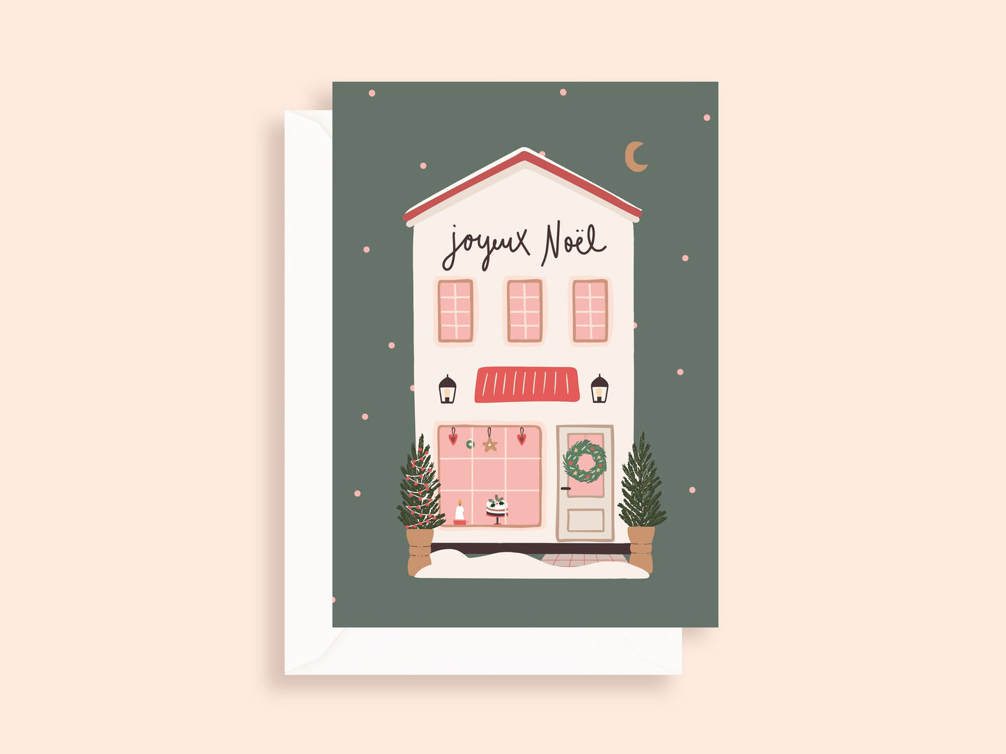 Carte de Noël pliée - format 5x7"