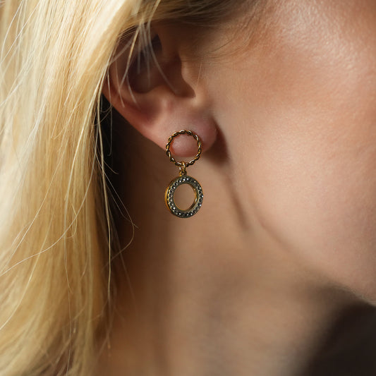 MAYA Pavé Zirconia Double Hoop Earrings