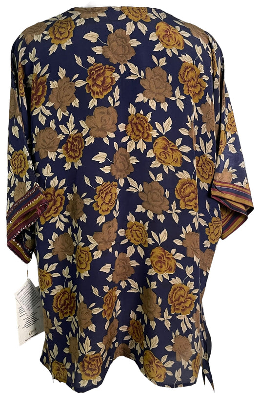 PRC6464 Avatar Pure Silk Long Tunic with Side Ties