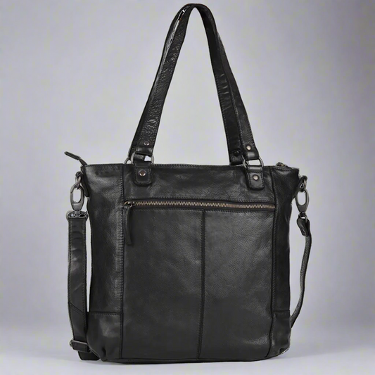 MET Two Handled Leather Sack Handbag