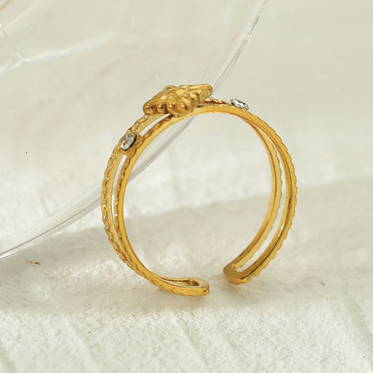 MICHELE Gold: Vintage Inspired Double Stacked Ring