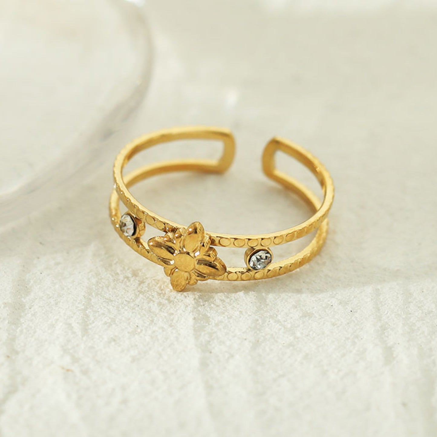 MICHELE Gold: Vintage Inspired Double Stacked Ring
