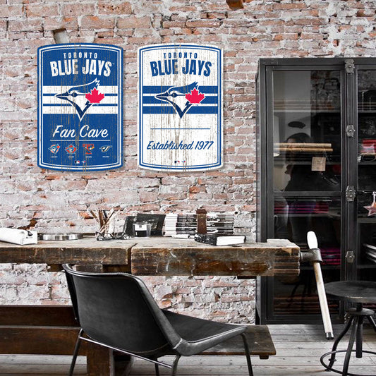 Toronto Blue Jays 16x23 2 pack Established Faux Wood Wall Signs