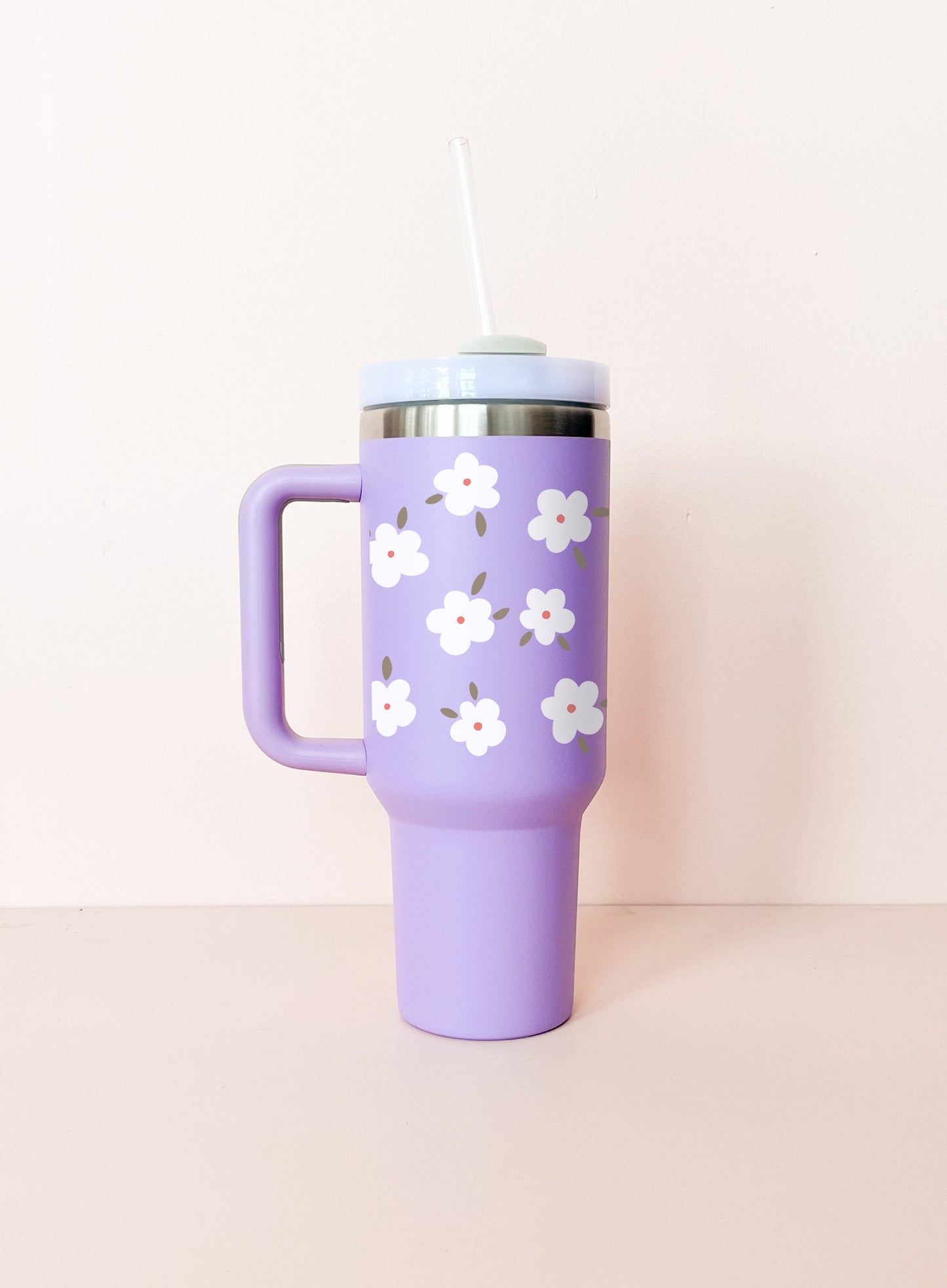 Gobelet isotherme 40oz - lavande fleurs d'hiver