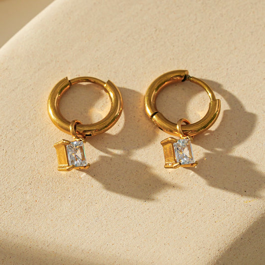 MORANDI Gold: Vintage Inspired Hoops with Removable Moissanite Charms