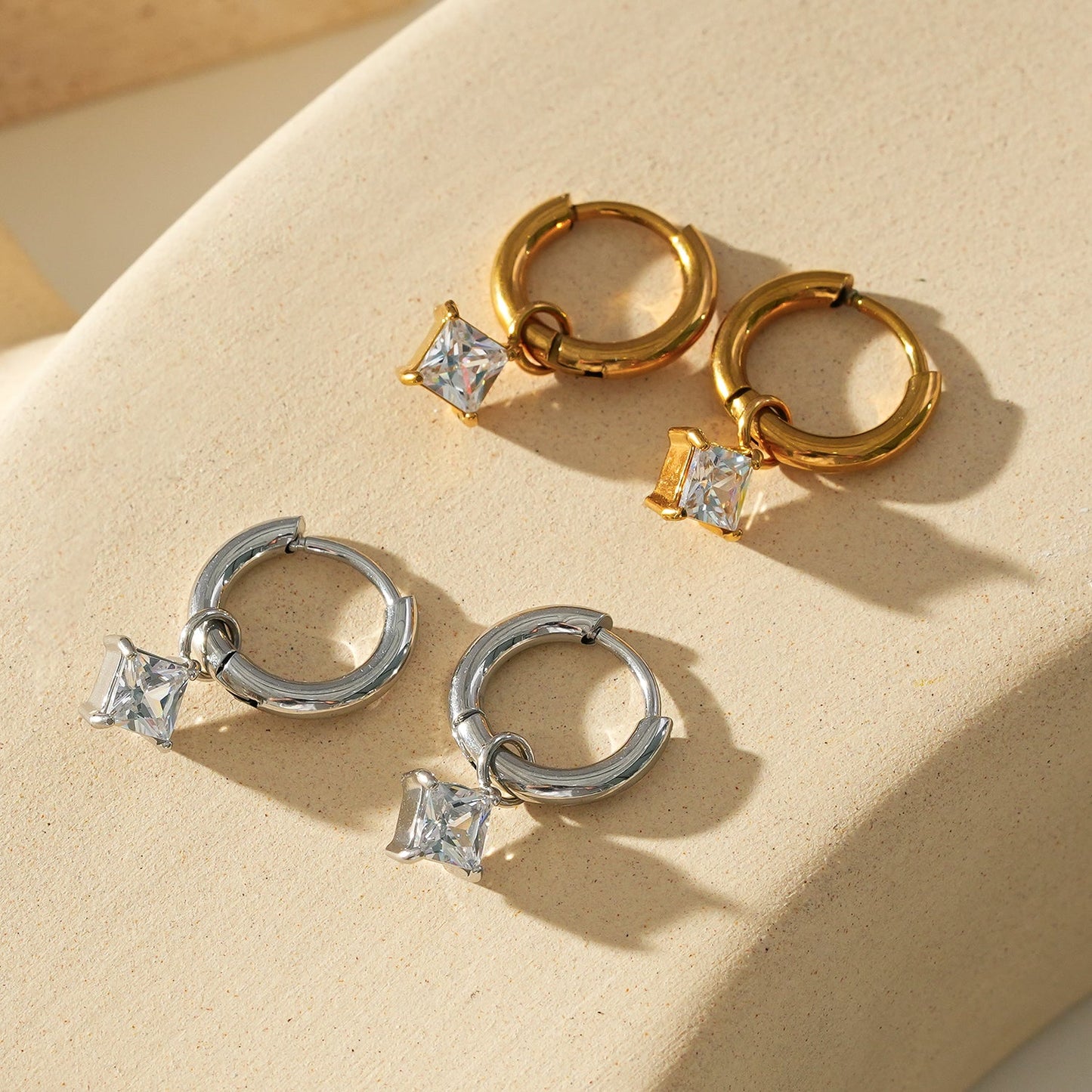 MORANDI Gold: Vintage Inspired Hoops with Removable Moissanite Charms