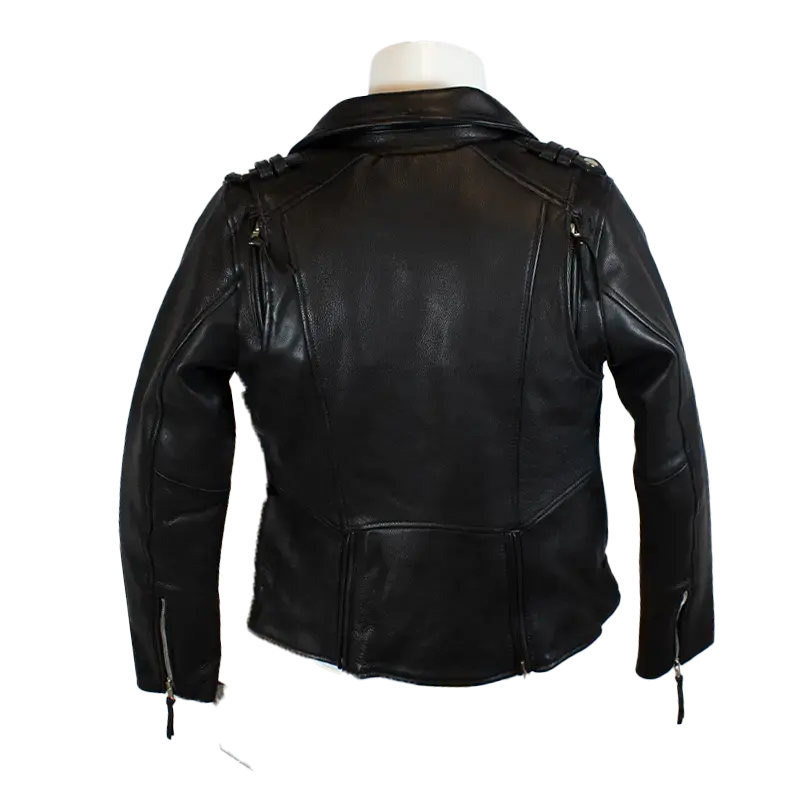 BOL Women's Leather Biker Jacket with Adjustable Belt