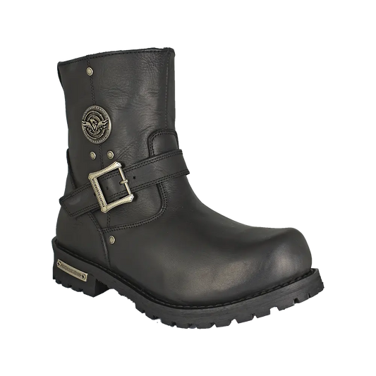 Milwaukee Leather Men's Wide 6" Side Zip Motorcycle Boots