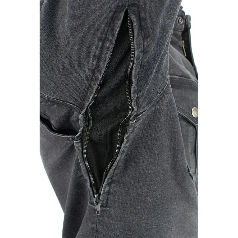 Milwaukee Leather Men's Faded Denim Armored Shirt Jacket