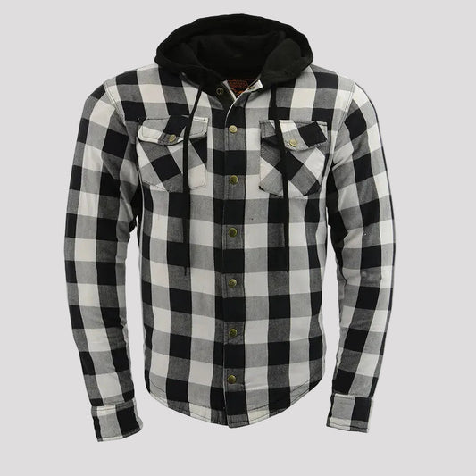 Milwaukee Leather Men's Plaid Flannel Armored Shirt Jacket
