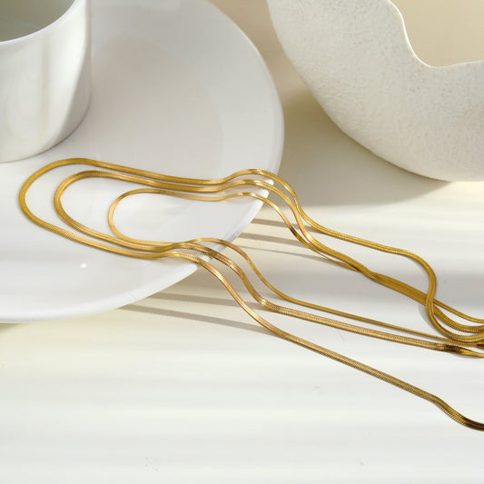 NALA: Snake-Skin Textured Triple Layered Gold Necklace