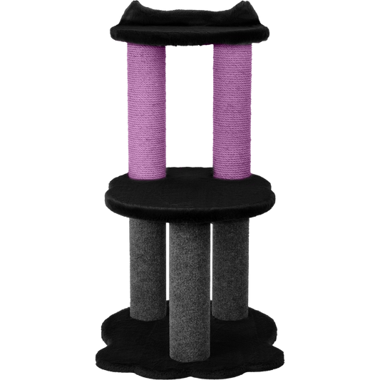 Relaxation - 2-Level Cat Tree - Black Faux Fur