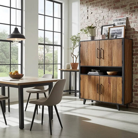 Meuble Vaisselier style scandinave en bois recyclé