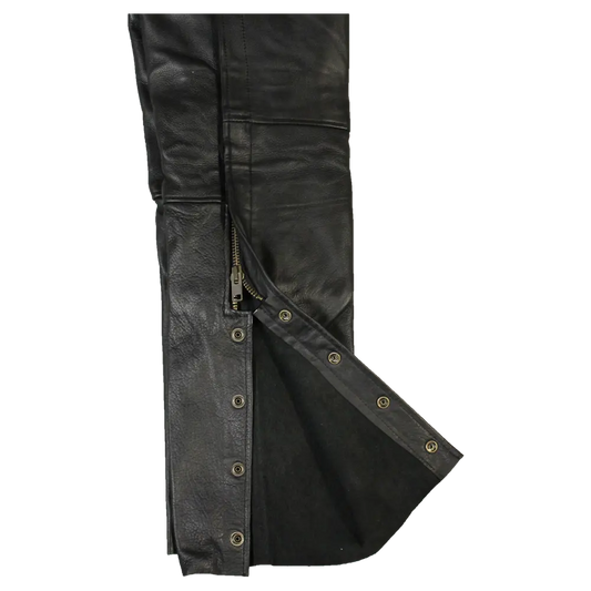 Open Road Men's 2 Pocket Premium Leather Chaps