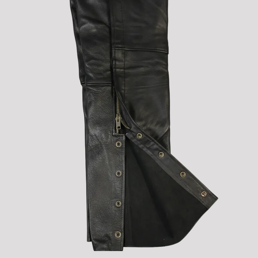 Open Road Men's 2 Pocket Premium Leather Chaps