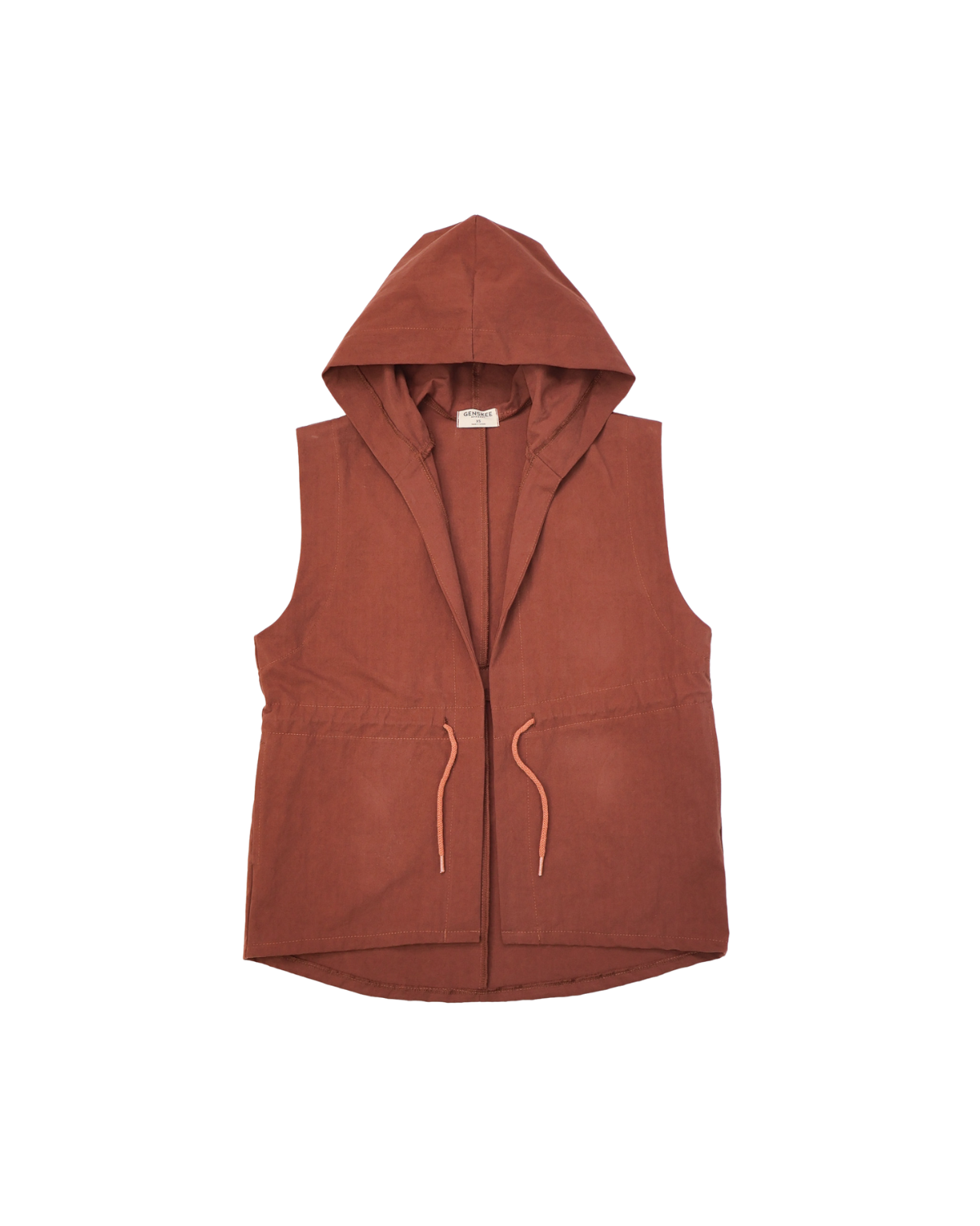 The Easy Layer Cotton Hooded Vest in Deep Terra
