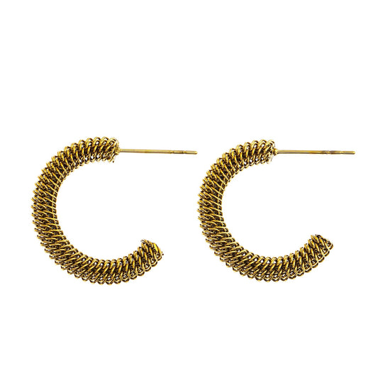 KUMASI Richly Textured Gold Hoop Earrings