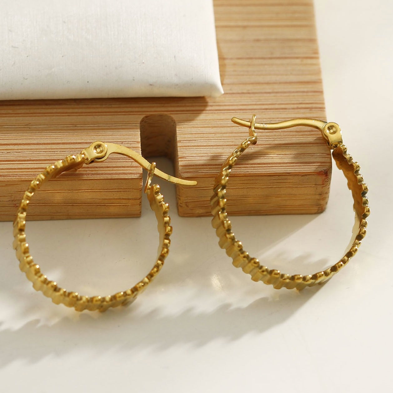 KANA Uneven Laddered Hoop Earrings