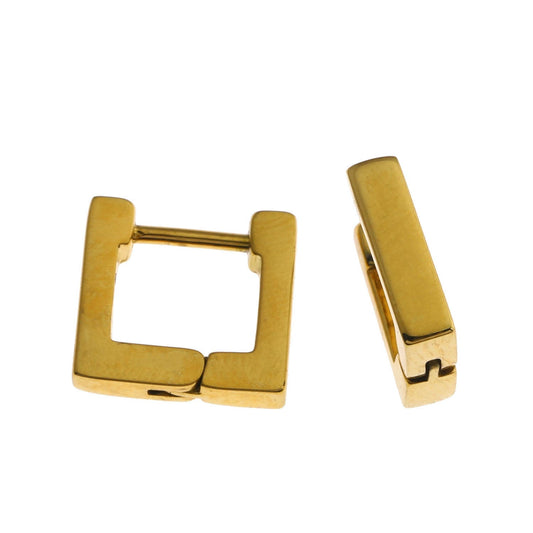 DINAMI Gold: Tiny Squared Shape Hoop Earrings