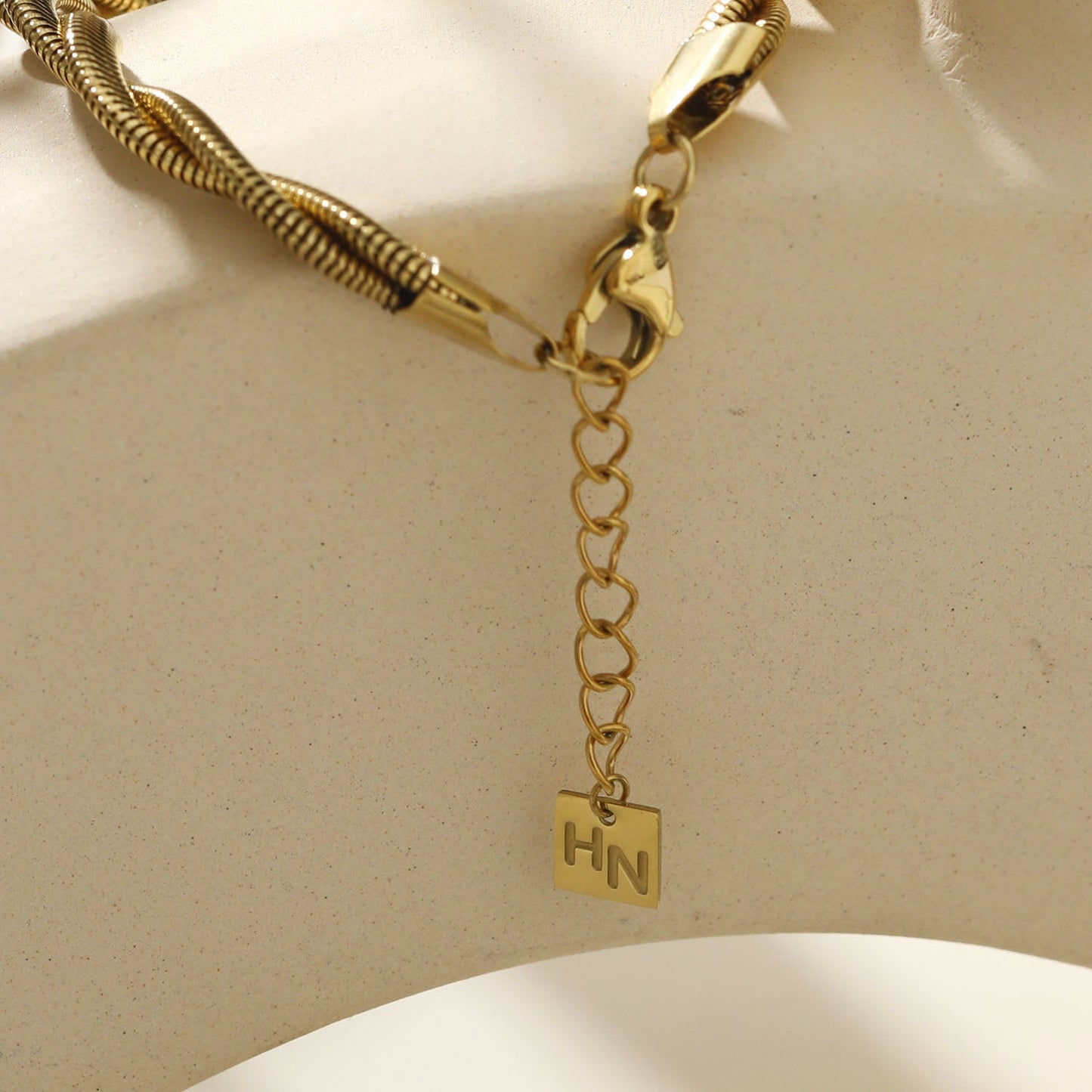 Style GALENA: Criss-Crossed Snake-Skin Duo Chain Bracelet