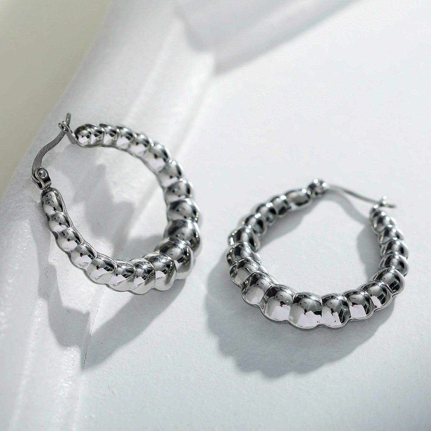 ANYA 72201S Croissant Hoops Silver