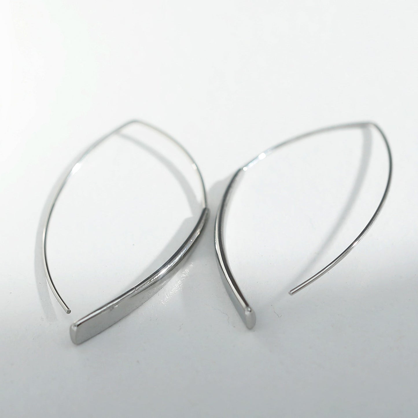 XIMENA Geometric Curves Silver Hoops