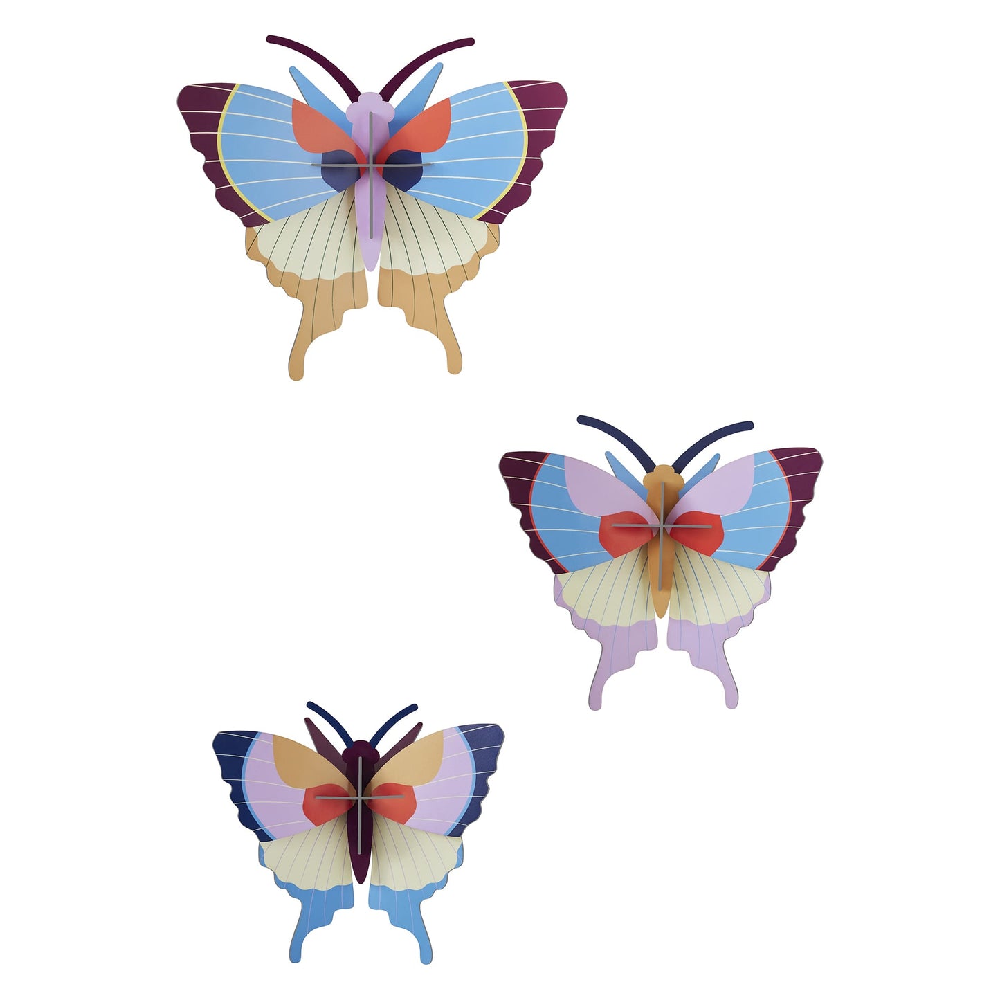 Plum Fringe Butterflies<br> Set of 3