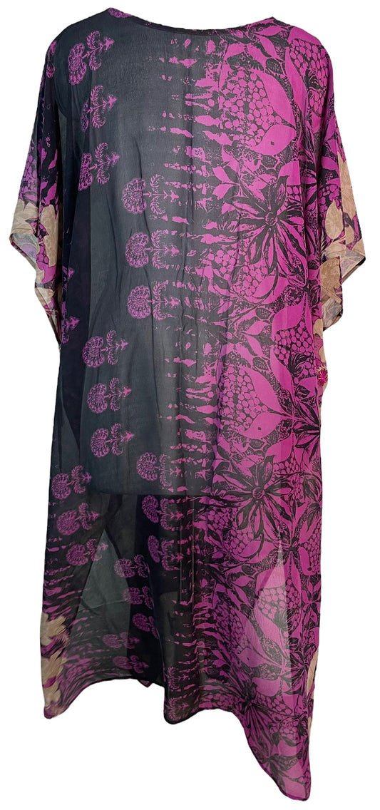 PRG6374 Sheer Avatar Pure Silk Maxi Kaftan