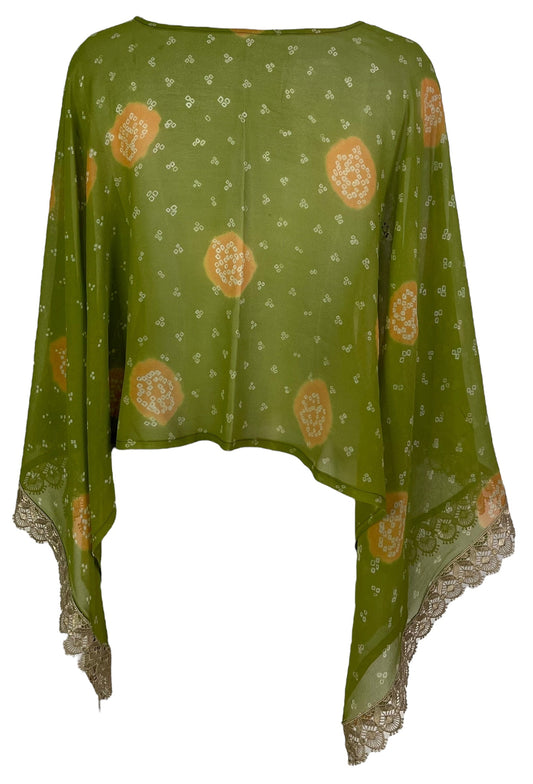 PCH7197A Very Sheer Avatar Pure Silk Capelet Poncho