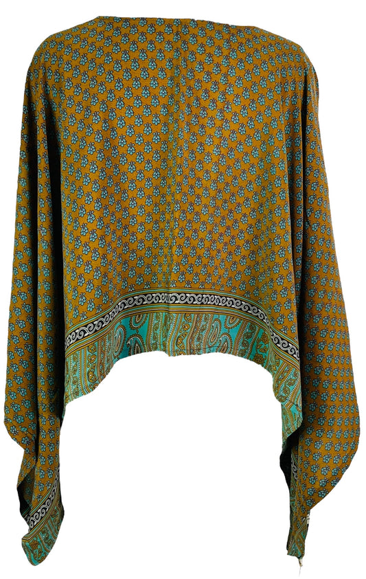 PRC7288 Avatar Pure Silk Kimono-Sleeved Top