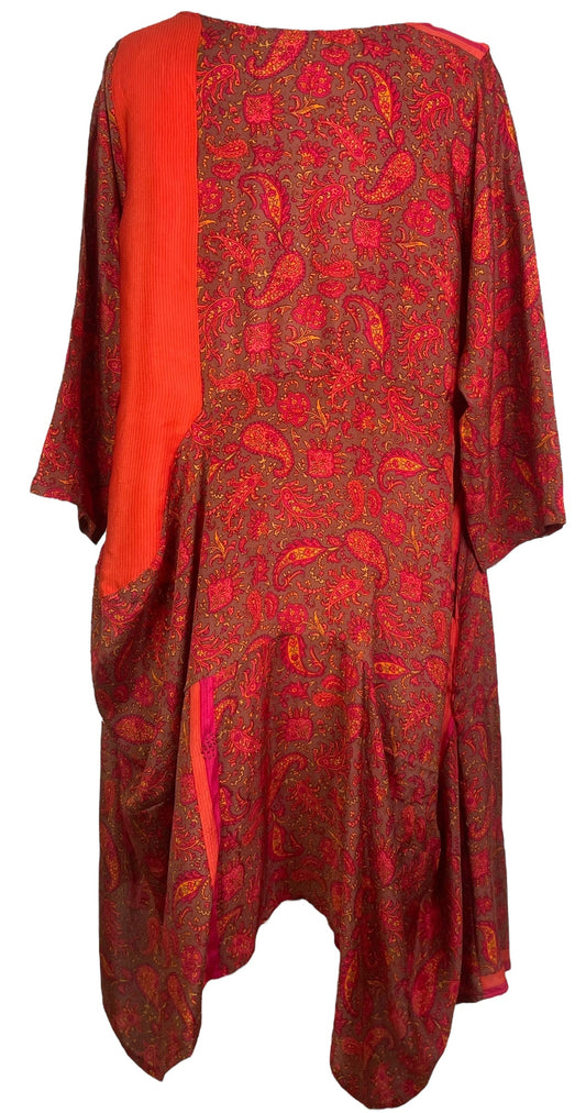 PRC7809 Avatar Pure Silk Sculptural Long Tunic Dress
